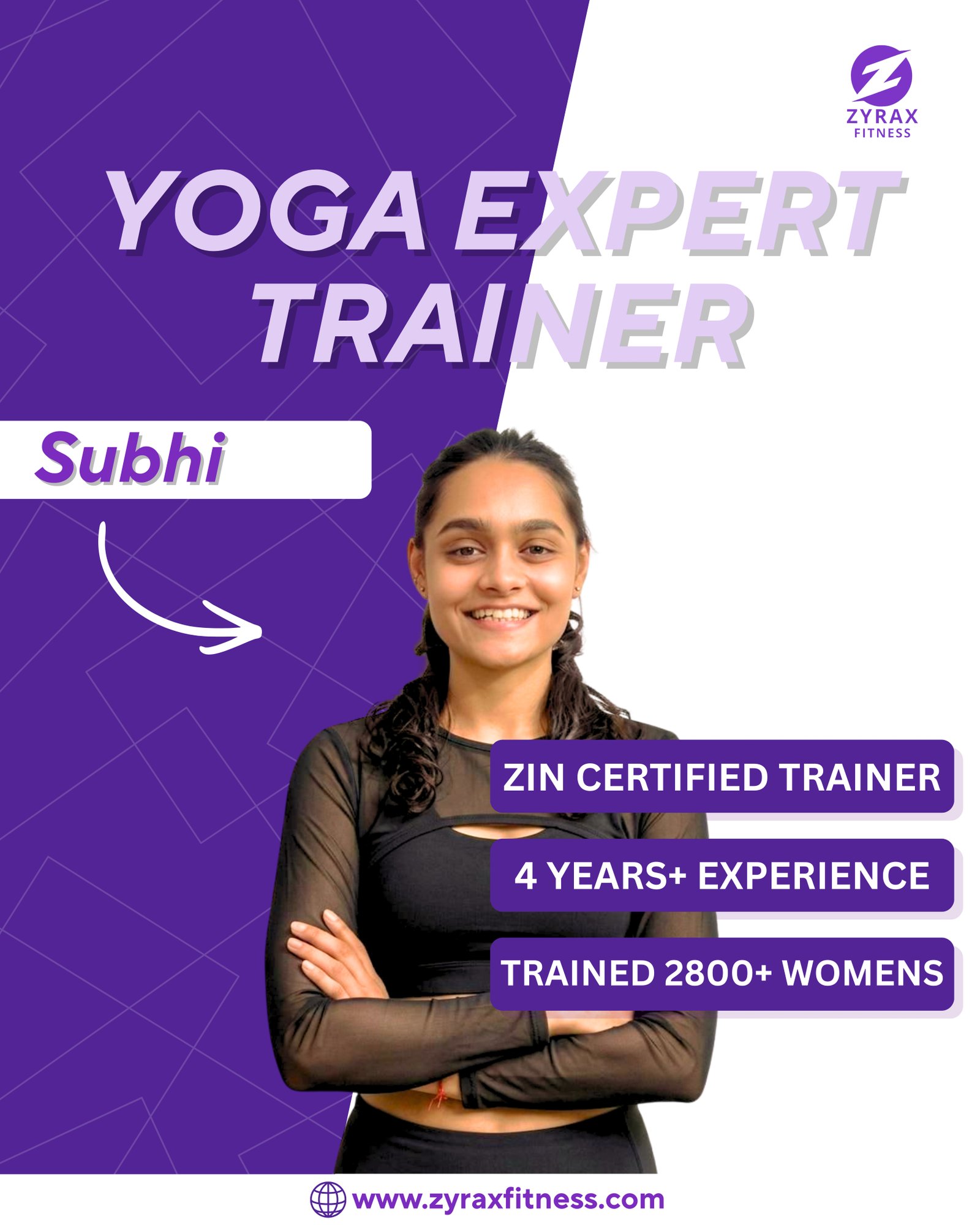 Shubhi, Zyrax Yoga Expert Trainer